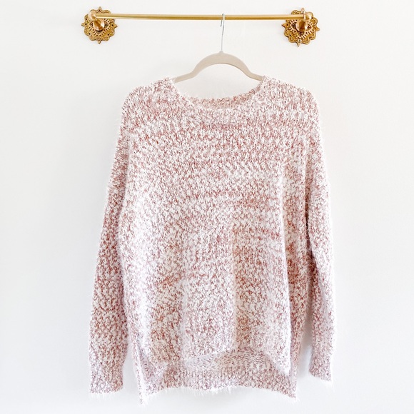 Dreamers Sweaters - Dreamers Pink Fuzzy Eyelash Tunic Sweater